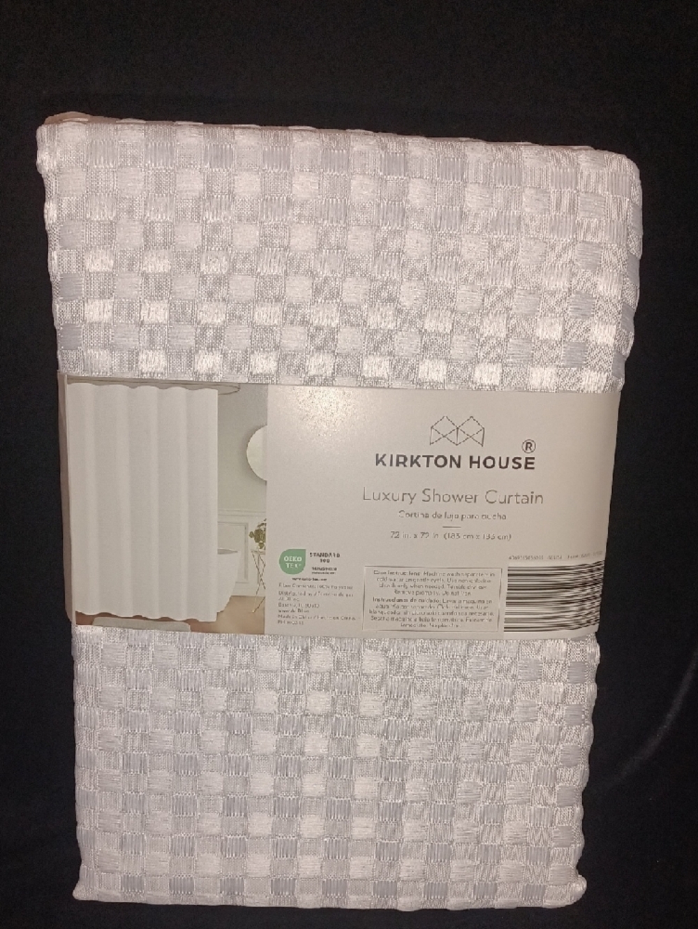Kirkton House White Luxury Shower Curtain - Picture 4 of 6